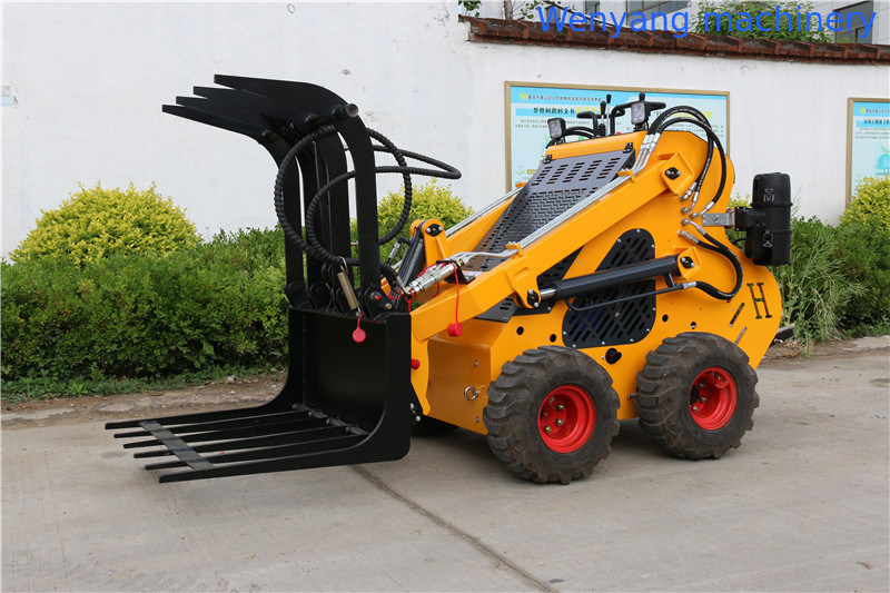 CE approved WY230 23HP mini skid steer loader with log/grass grapple