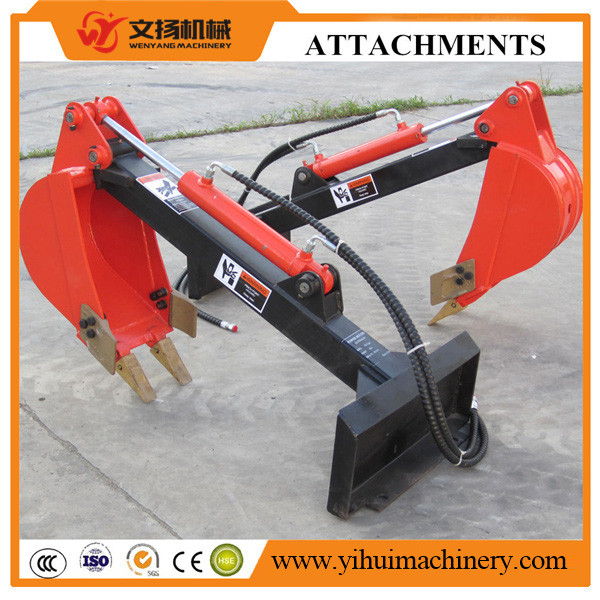 skid steer loader attachment digger attachment mount on skid steer loader