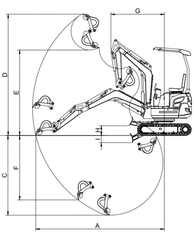 1400kg rubber track digging machine 0.045m3 mini crawler excavator