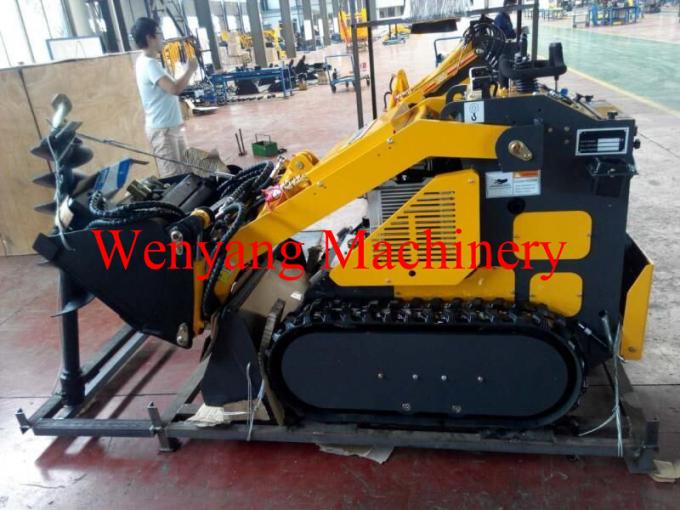 mini track skid steer loader with 4 in 1 bucket with earth auger